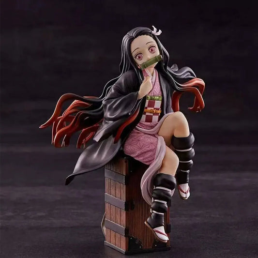 Demon Slayer Nezuko Kamado Figure Sitting On a Box